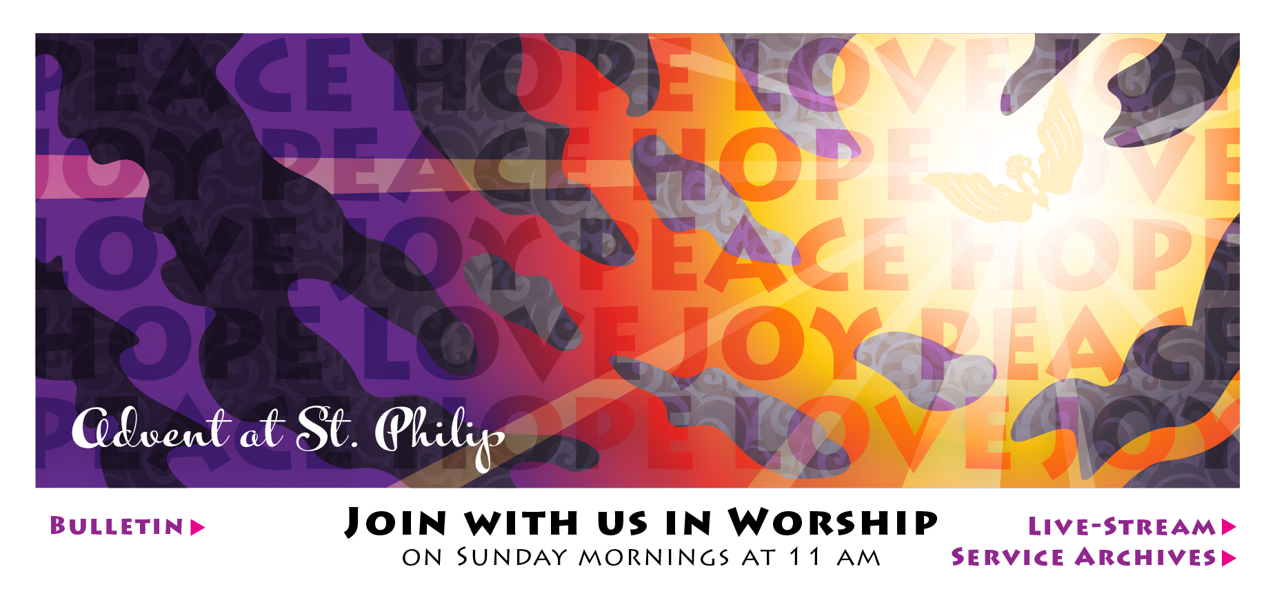 Join with us in Worship on Sunday Mornings at 11 am